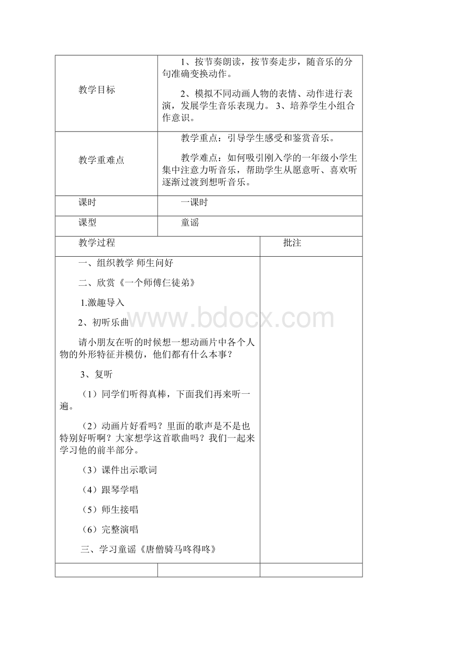 人教版小学音乐一年级上册教案全册.docx_第2页