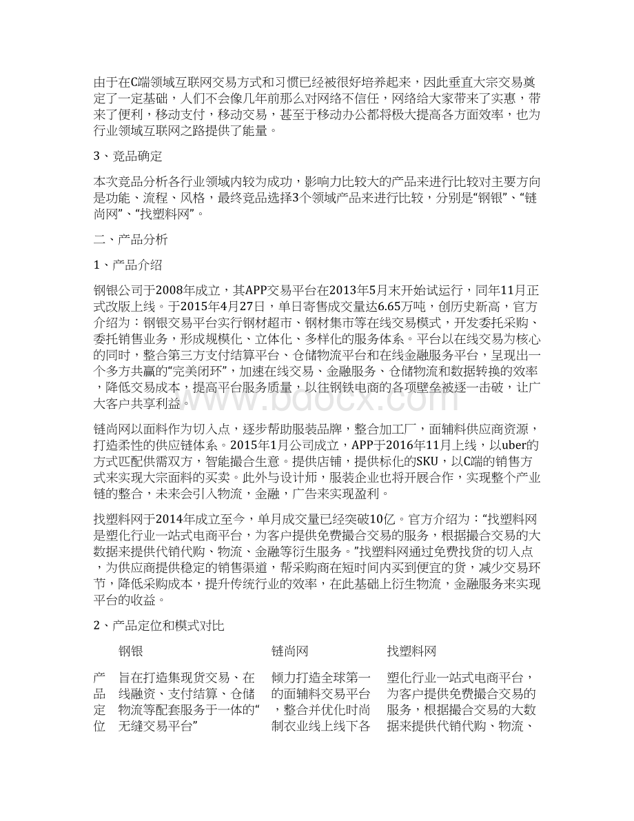 大宗商品交易平台竞品研究分析改文档格式.docx_第2页