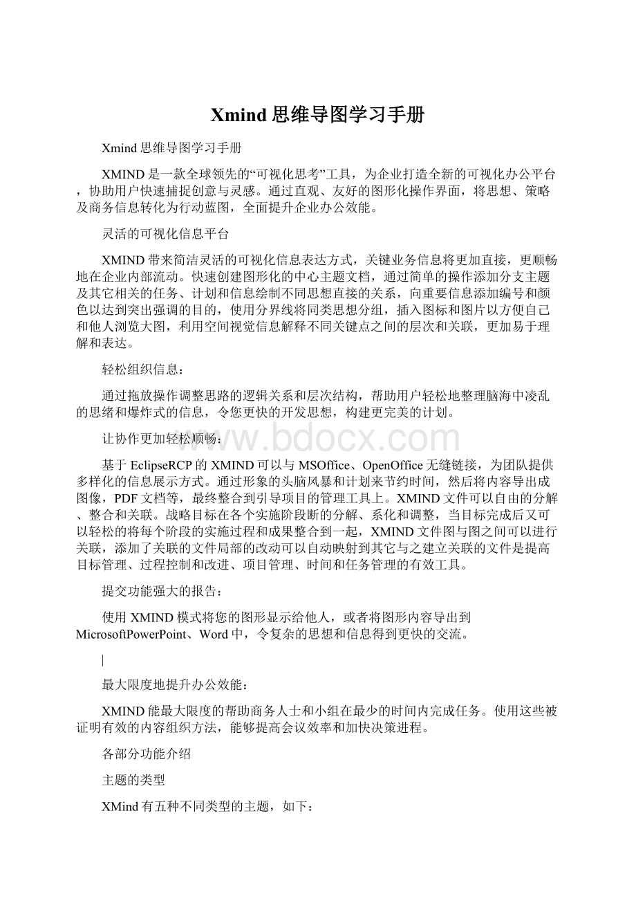 Xmind思维导图学习手册Word文档格式.docx_第1页