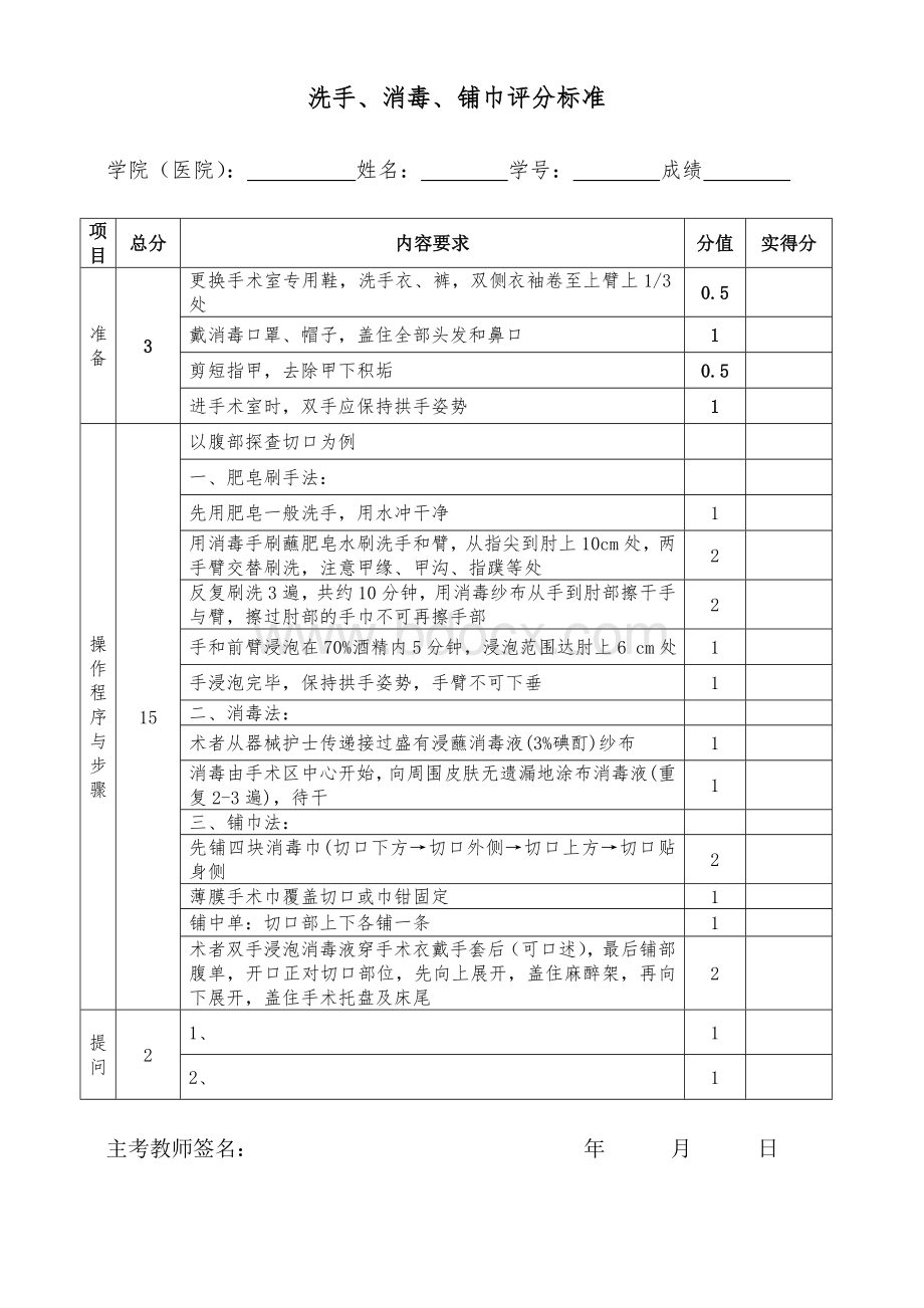 外科技能考核评分表.doc_第3页