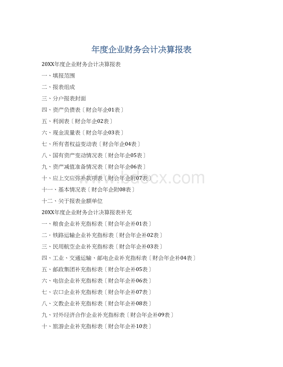 年度企业财务会计决算报表.docx_第1页