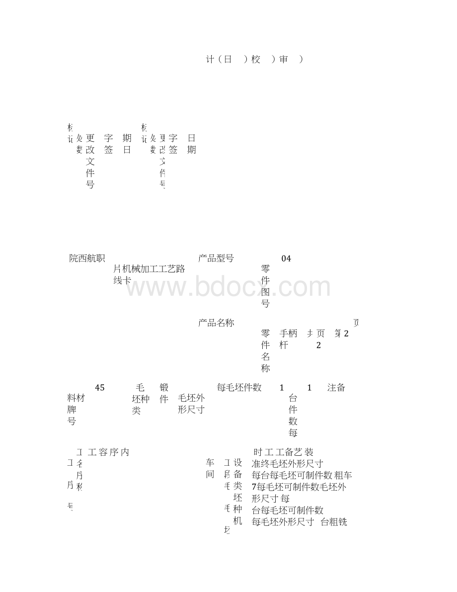 手柄杆零件机械加工工艺过程卡片文档格式.docx_第3页