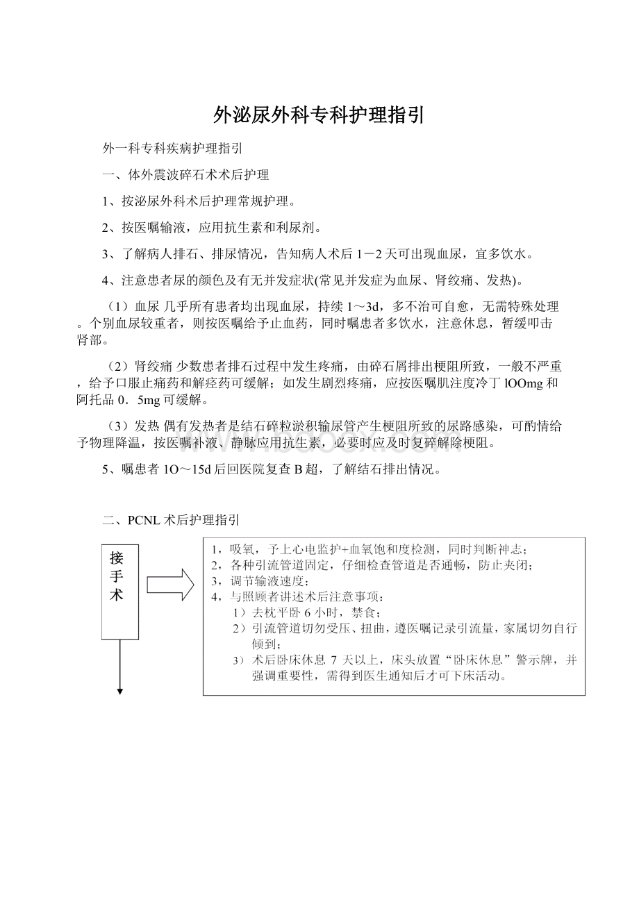 外泌尿外科专科护理指引.docx