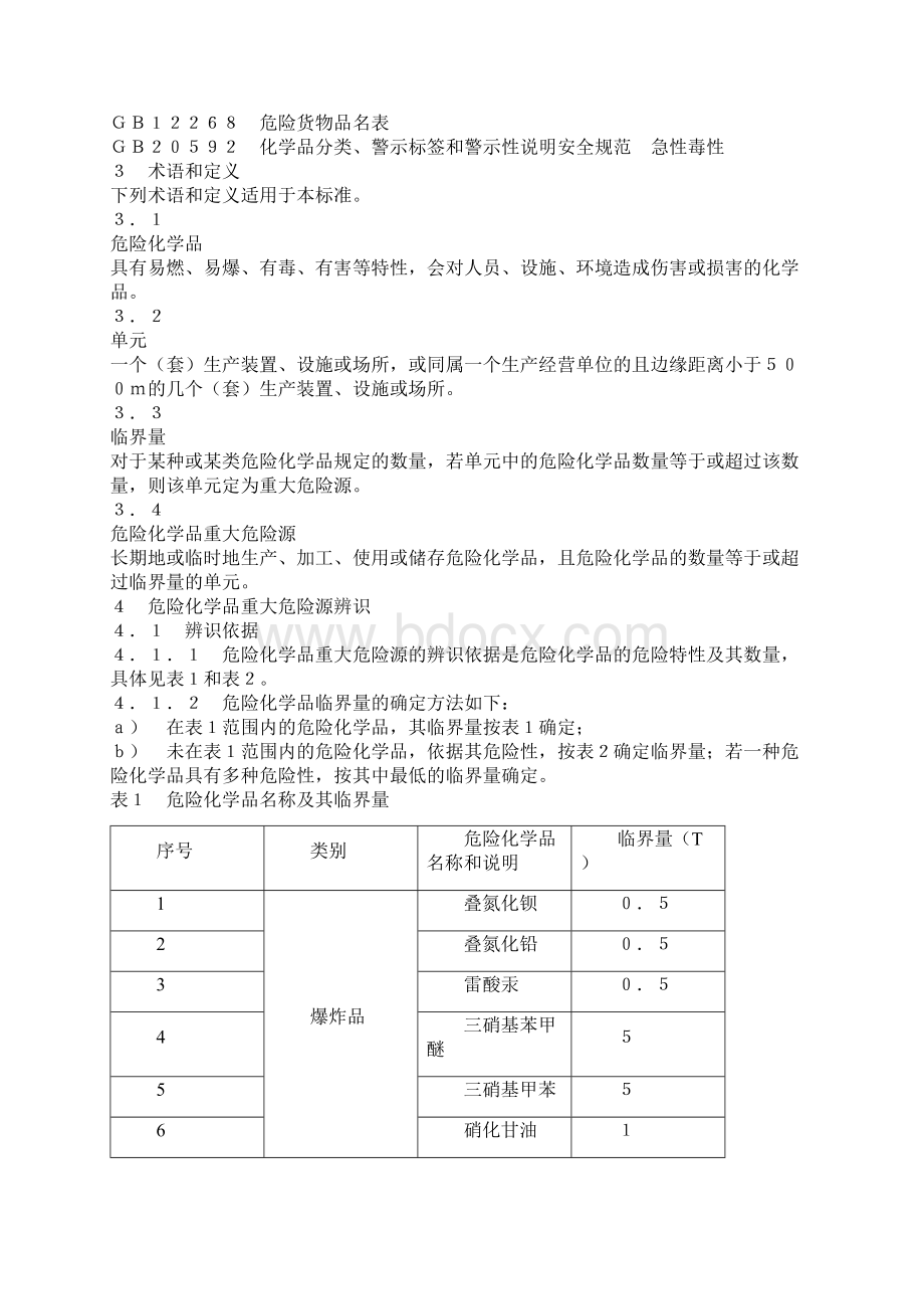 《危险化学品重大危险源辨识GB18218最新版》Word格式.docx_第2页