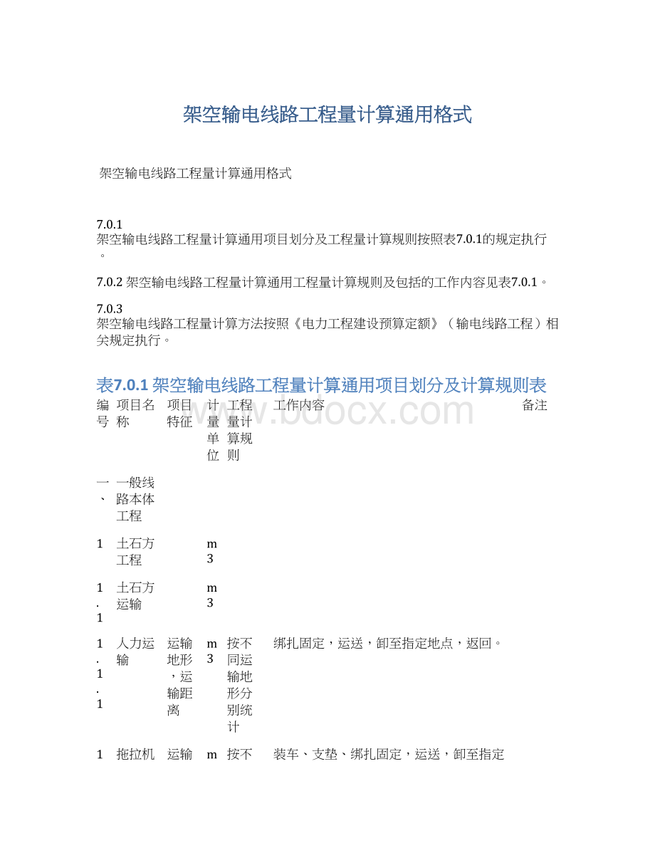 架空输电线路工程量计算通用格式.docx_第1页