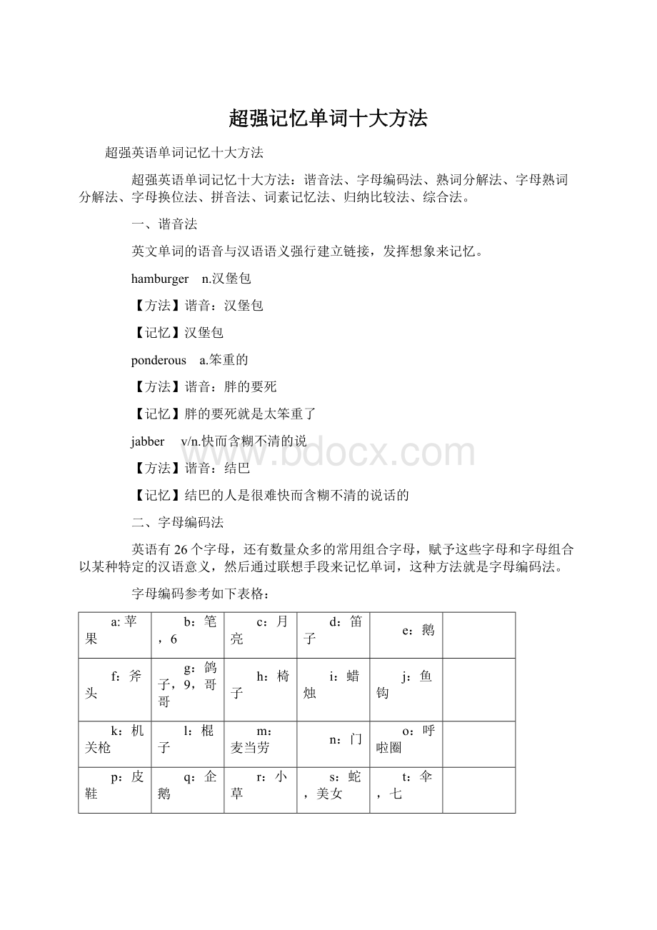 超强记忆单词十大方法Word格式.docx_第1页