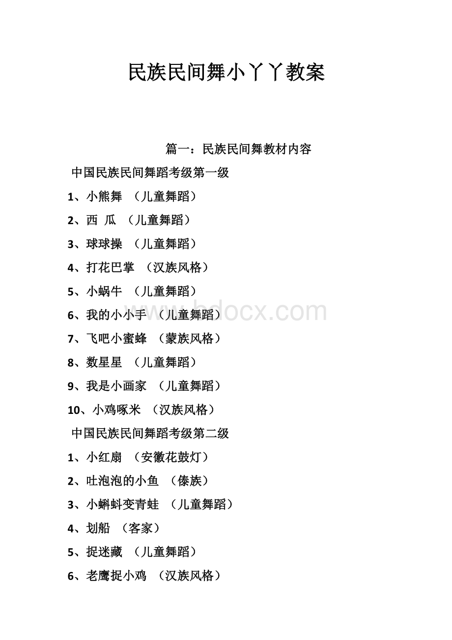 民族民间舞小丫丫教案Word格式.doc_第1页