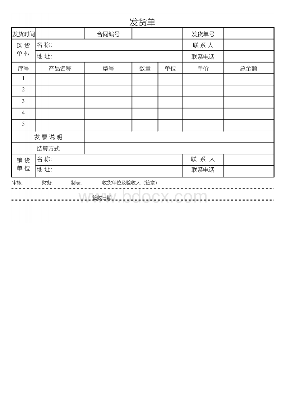 发货单模板Word格式文档下载.docx_第1页