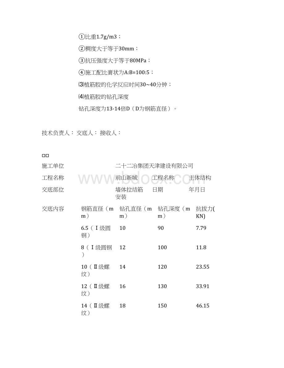 砌体拉墙筋技术交底Word文档格式.docx_第2页