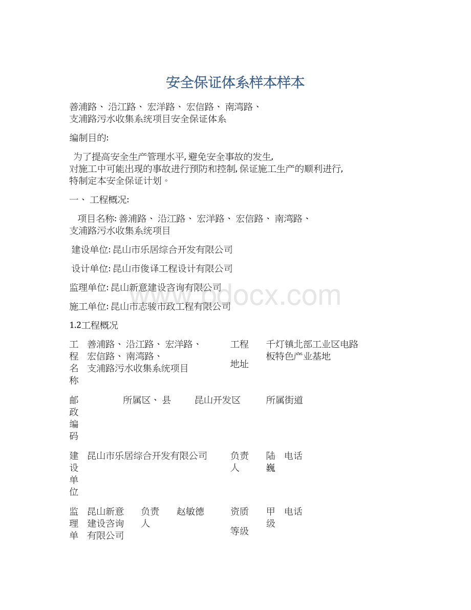 安全保证体系样本样本Word文档下载推荐.docx