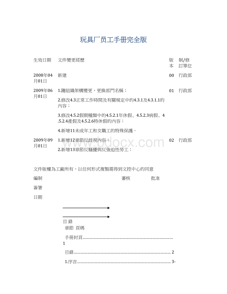 玩具厂员工手册完全版.docx_第1页