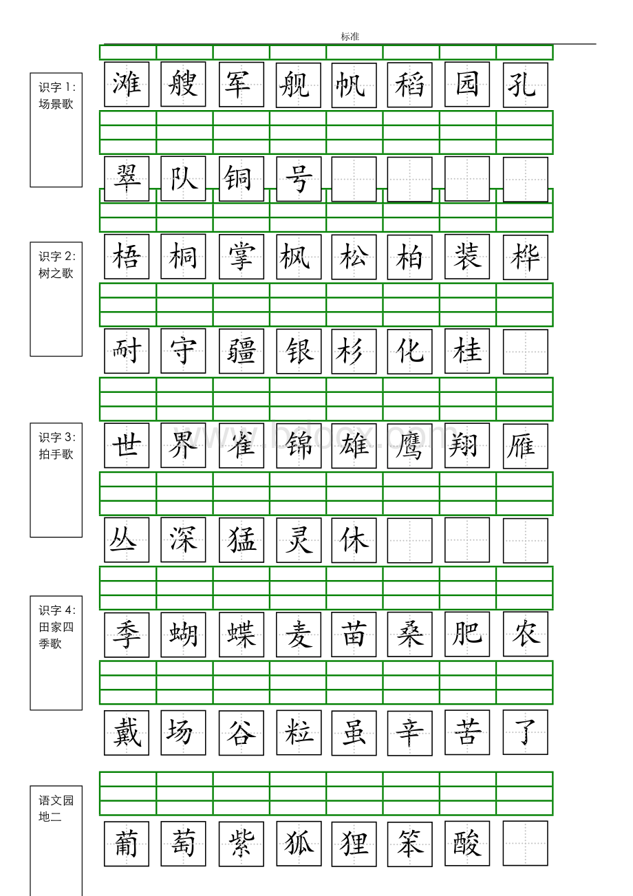 部编版二年级识字注音表Word下载.doc_第2页