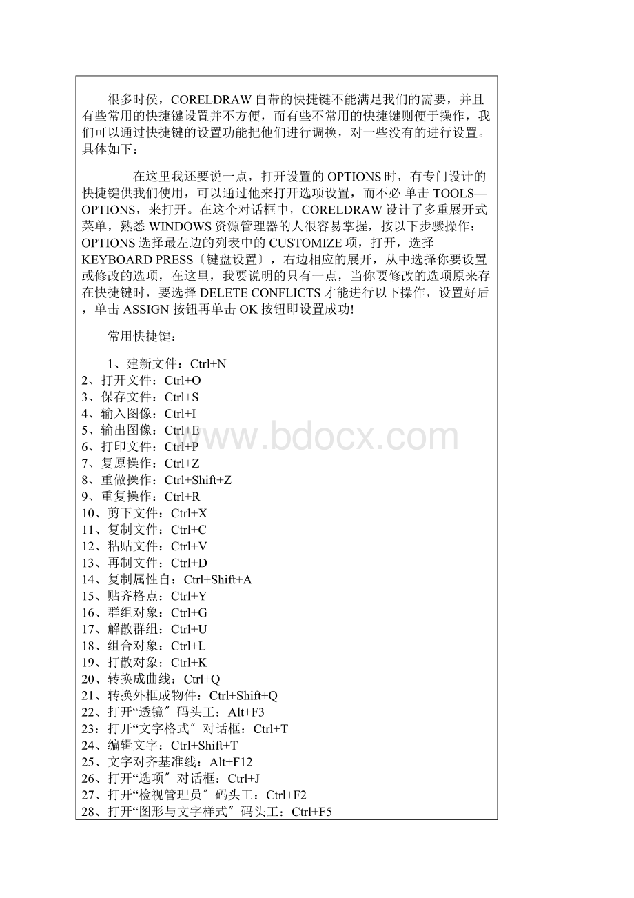 牛人整理出来的CorelDRAW快捷键大全Word文档下载推荐.docx_第2页