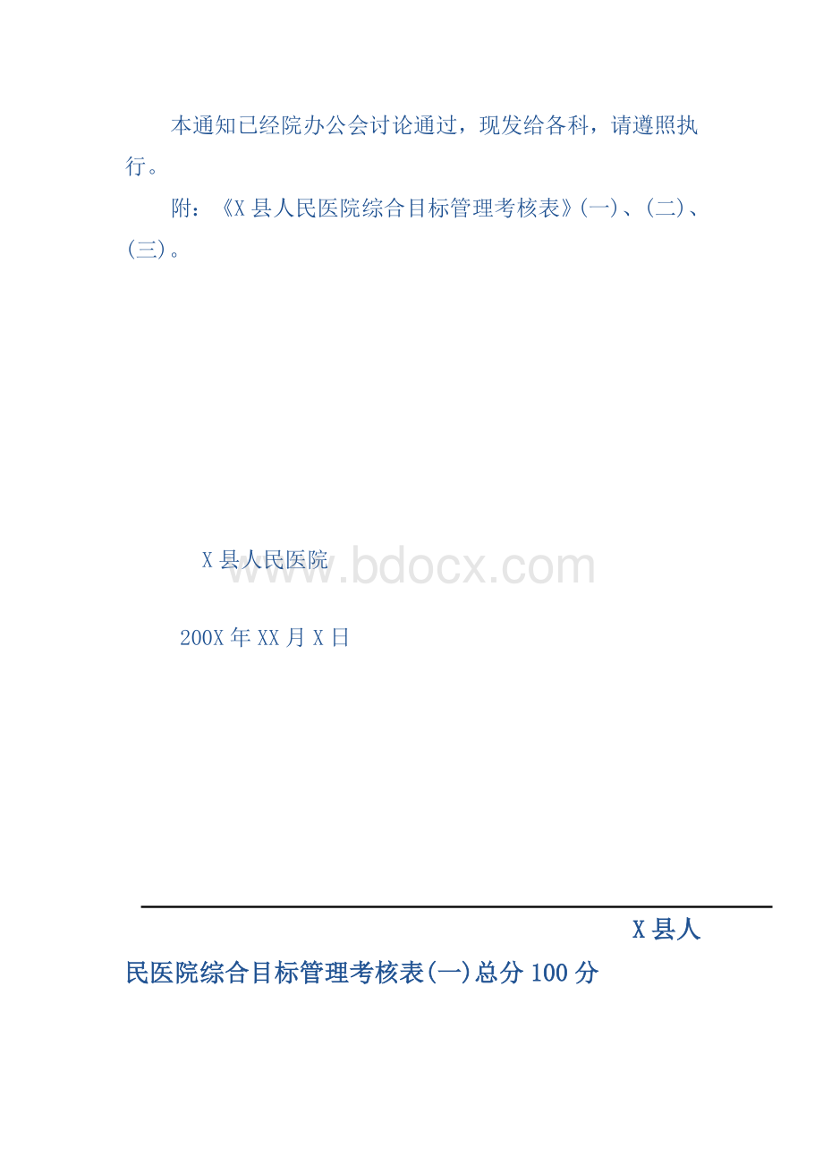 X县人民医院综合目标管理考核表_精品文档.doc_第2页