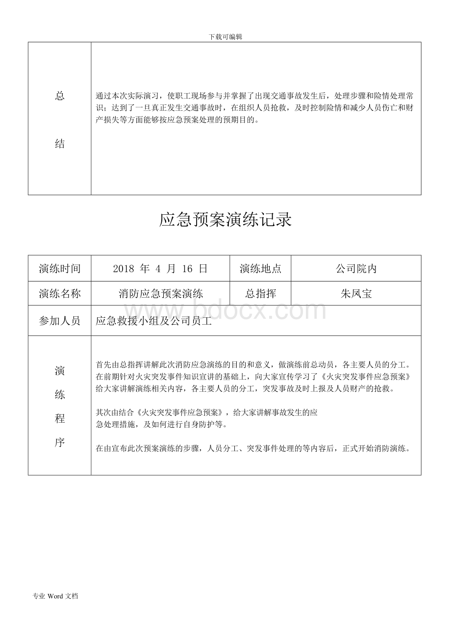 道路旅客运输企业2018应急预案演练记录.docx_第3页