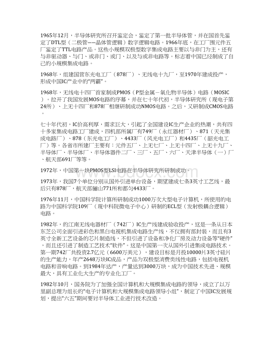 中国半导体产业发展历史大事记Word格式文档下载.docx_第2页