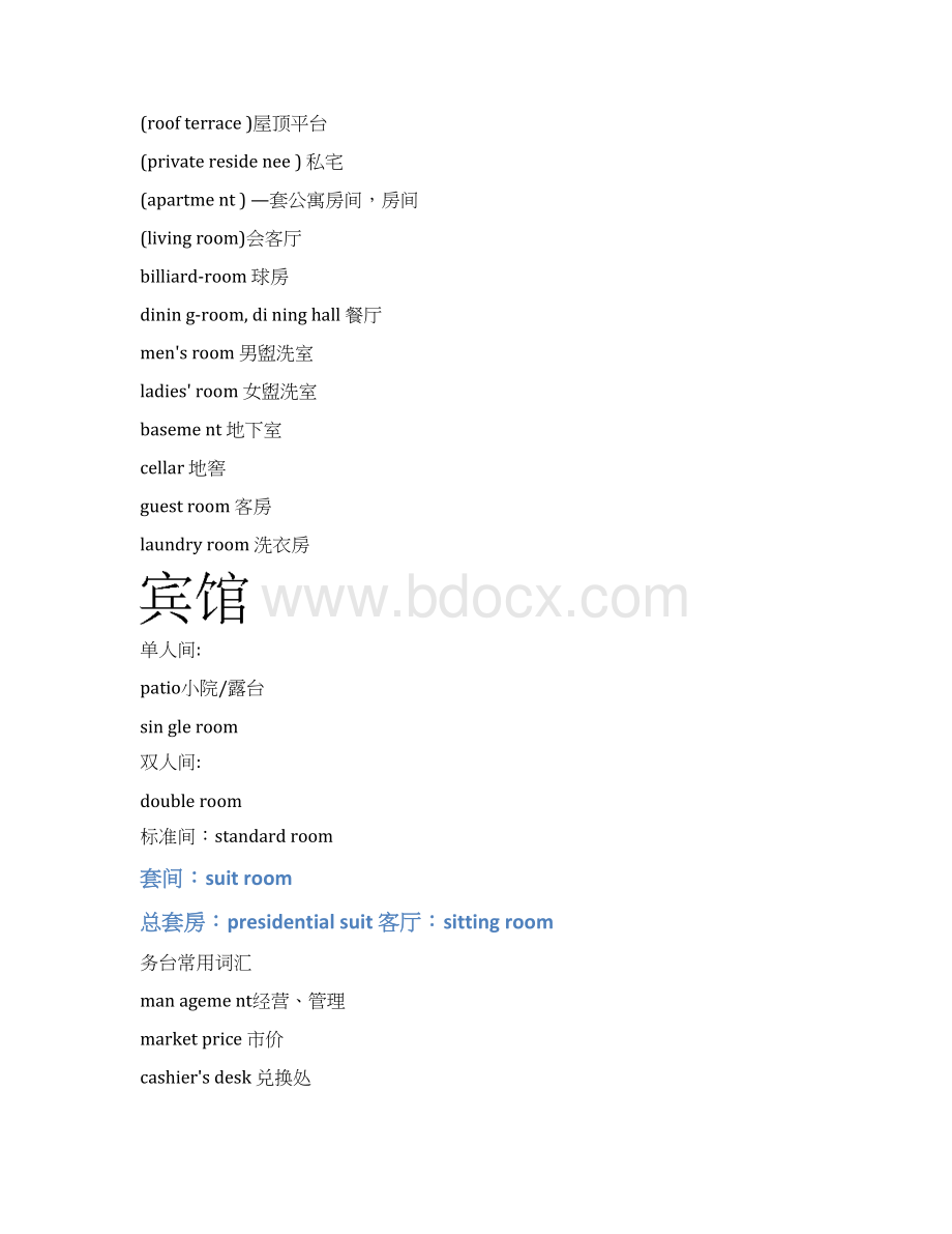 房间的英文名称Word格式.docx_第2页