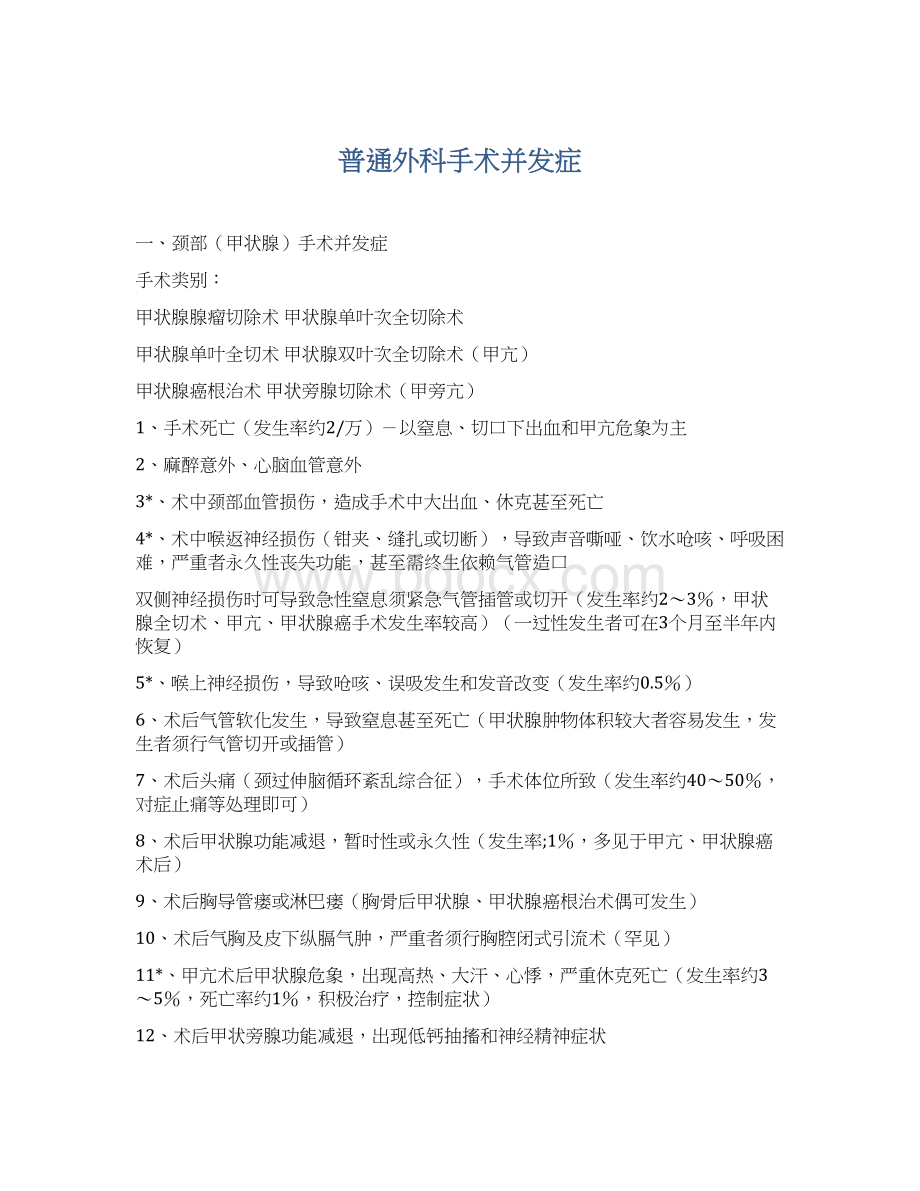 普通外科手术并发症.docx