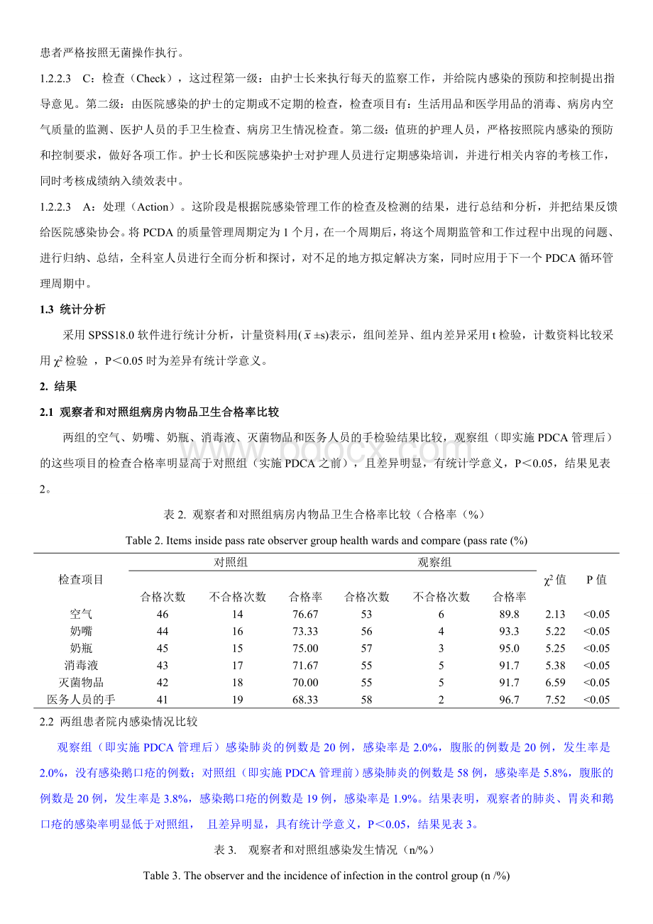 PDCA模式在提高新生儿病房院内感染控制质量中的应用效果分析_精品文档.doc_第3页