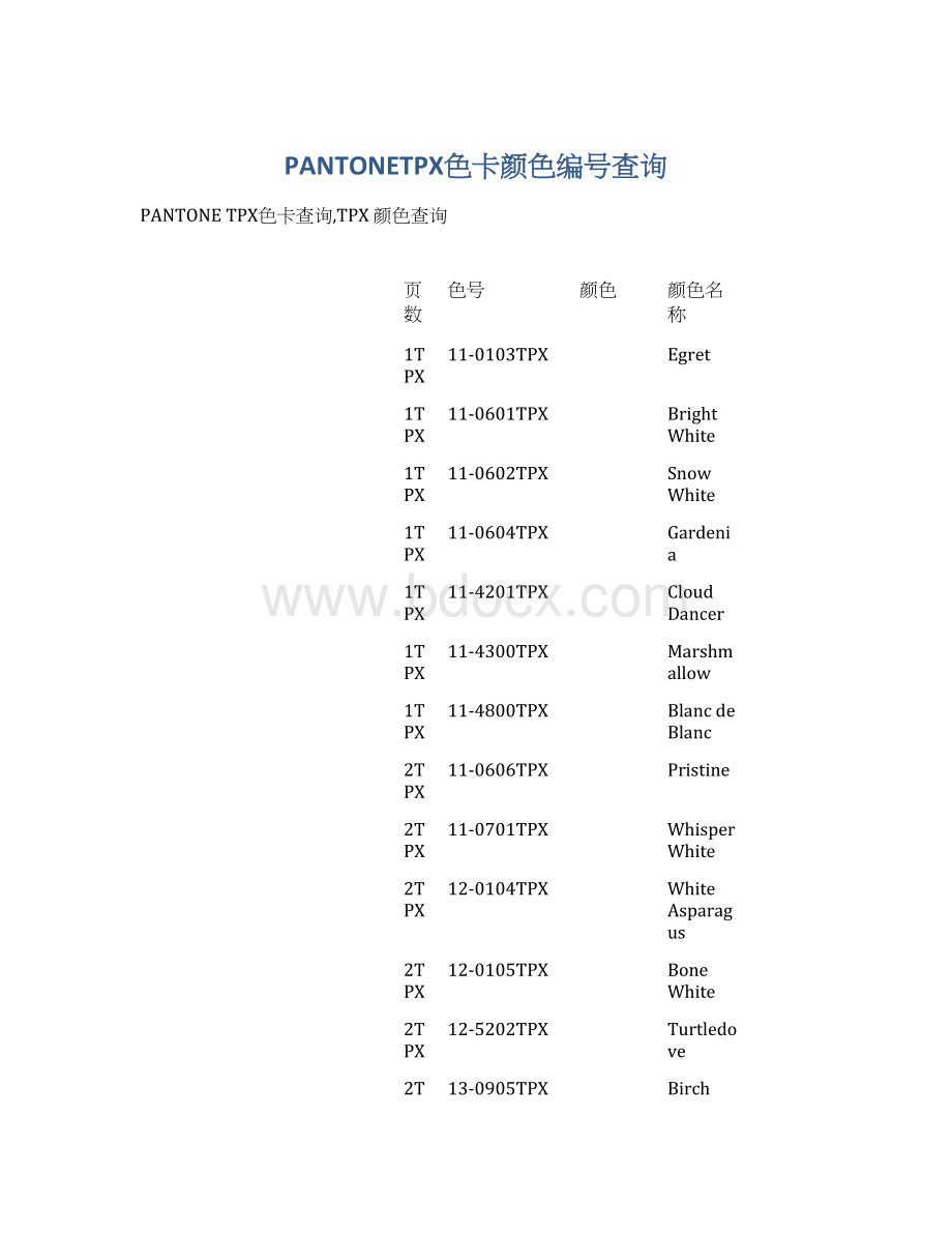 PANTONETPX色卡颜色编号查询.docx_第1页