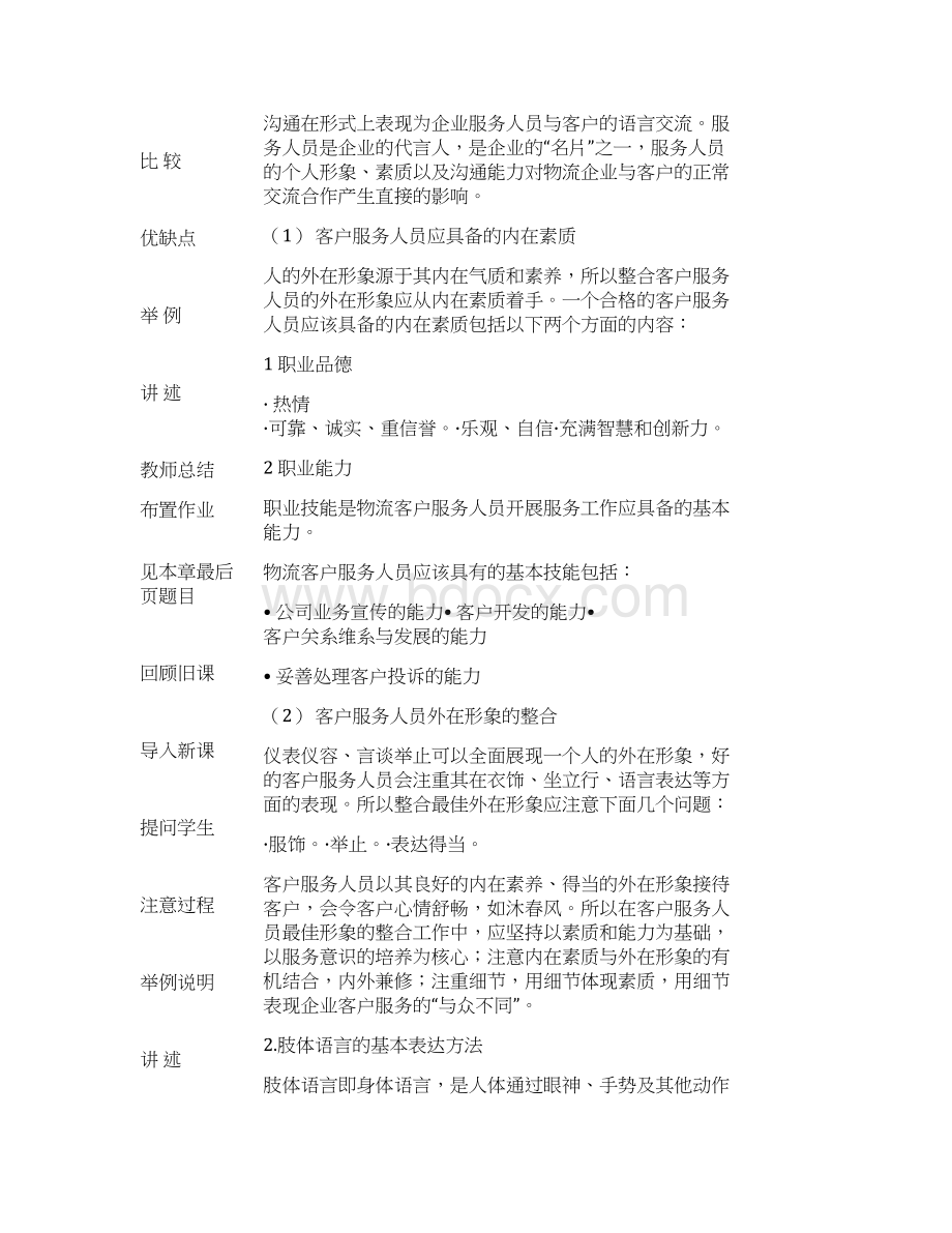 高教版物流客户服务教案第八章文档格式.docx_第2页