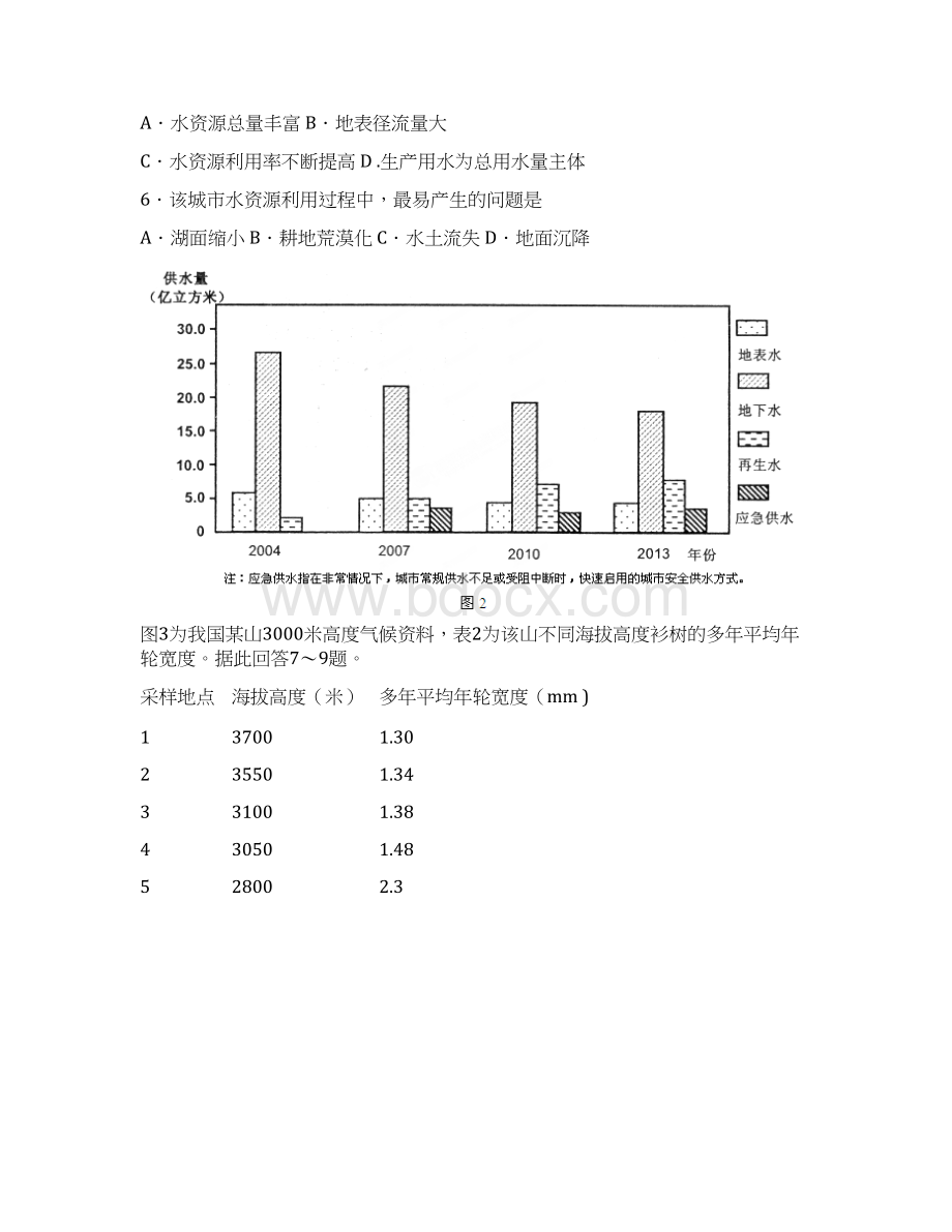 云南省二模 云南省届高三第二次高中毕业生复习统一检测文科综合试题 Word版含答案.docx_第3页