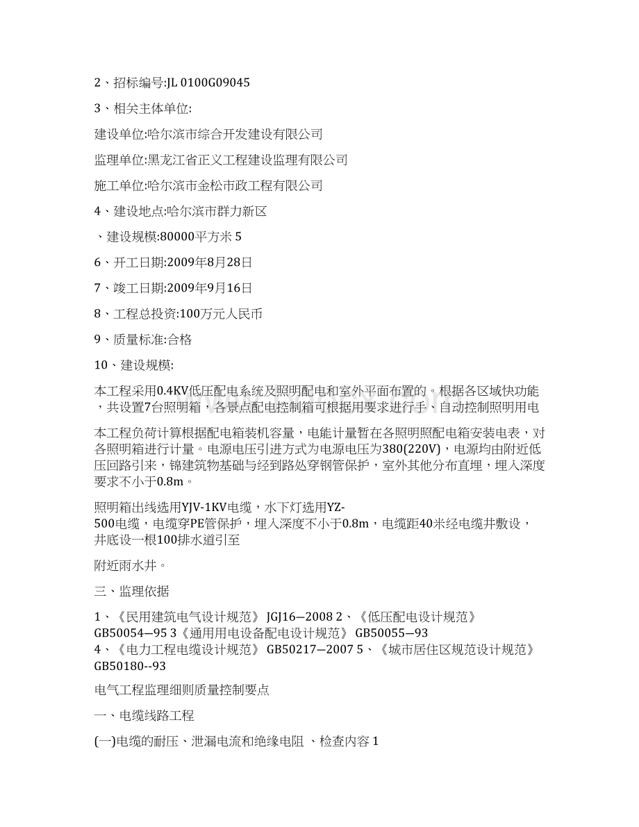 公园灯饰亮化工程监理细则可编辑Word文档格式.docx_第2页