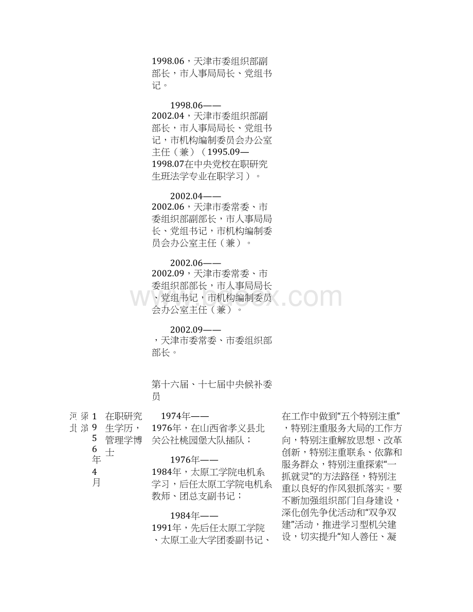 中国各省组织部长简历整理Word文档格式.docx_第3页