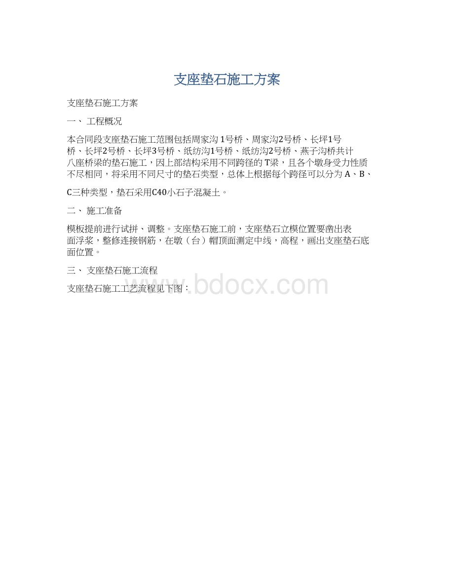 支座垫石施工方案Word格式文档下载.docx_第1页