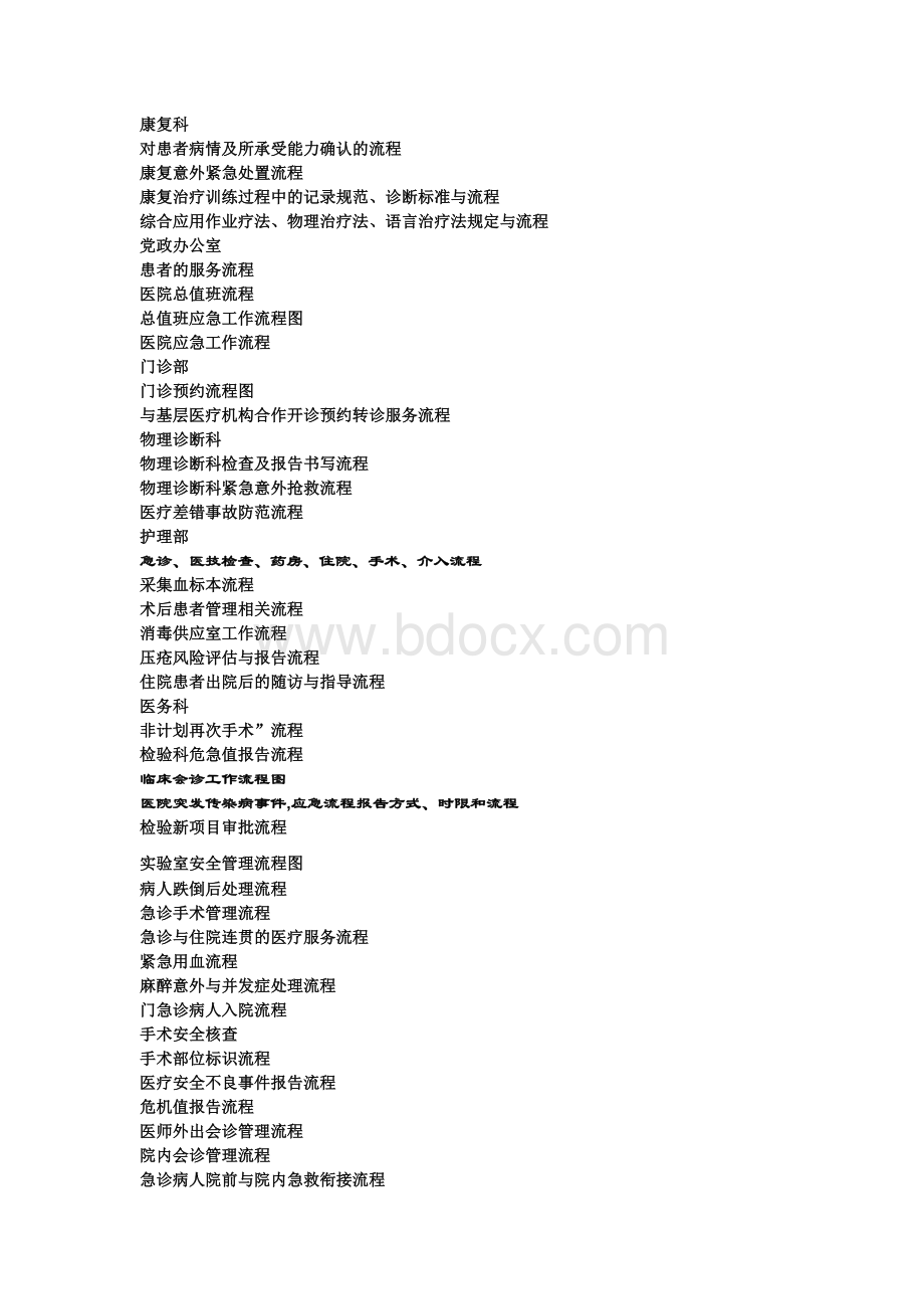 医院各部门流程图汇总Word文件下载.doc