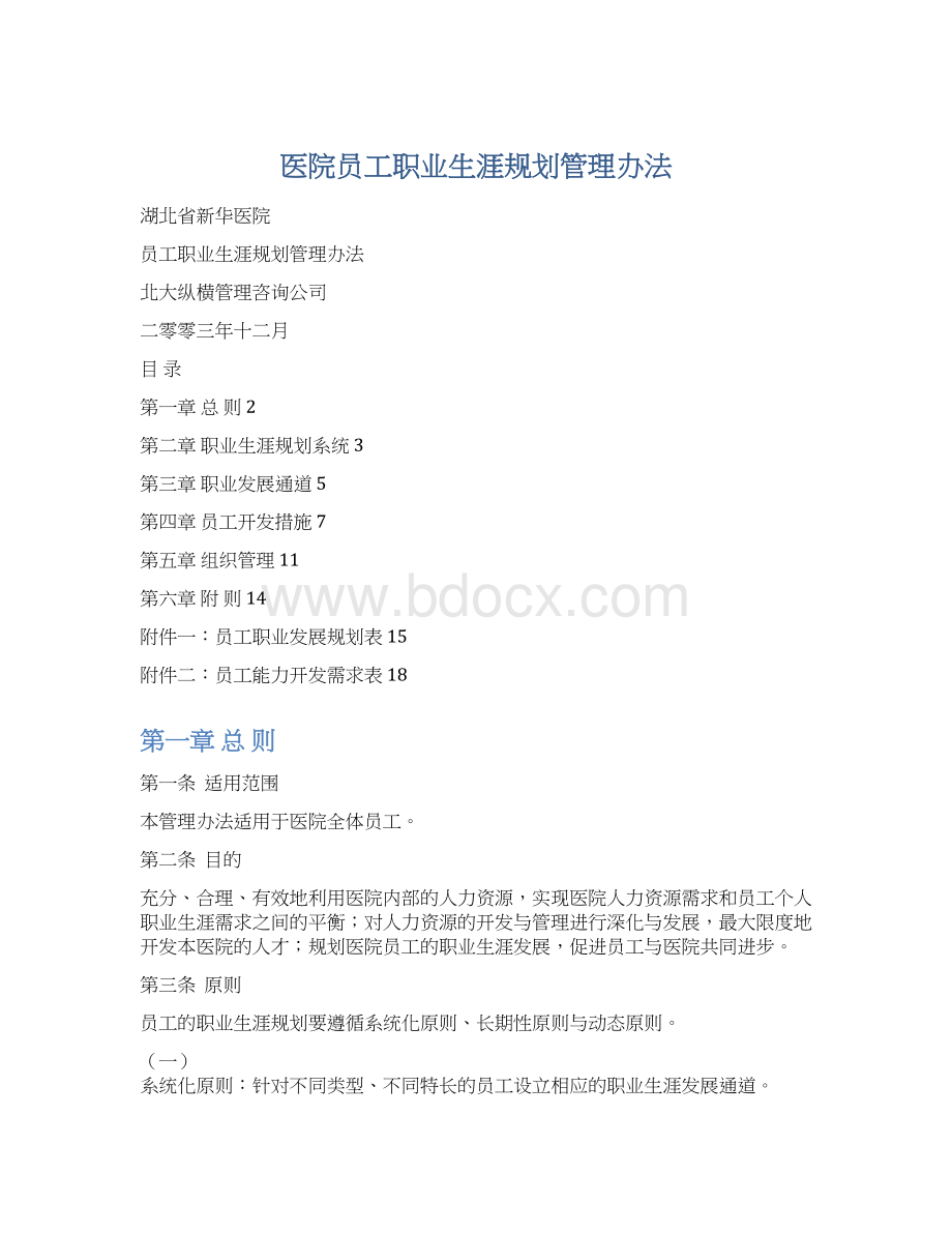 医院员工职业生涯规划管理办法.docx_第1页