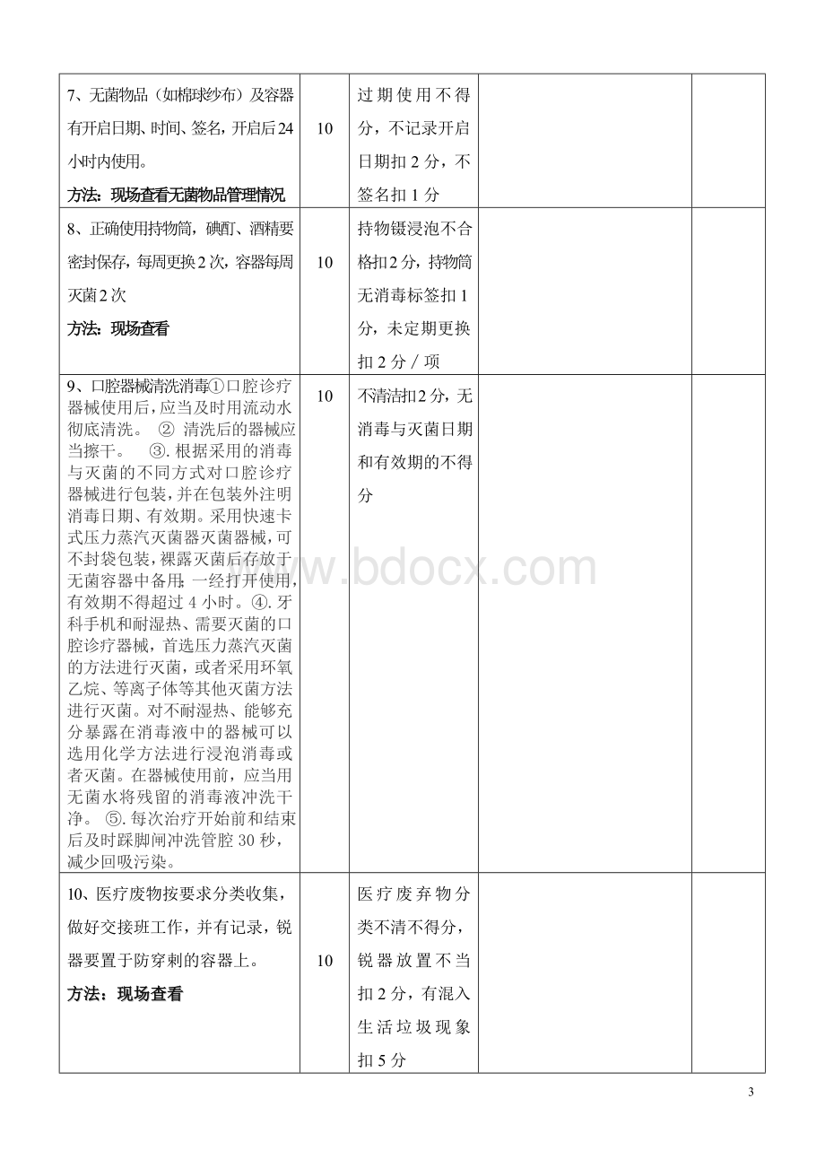 口腔科院感控制质量考核标准Word文件下载.doc_第3页