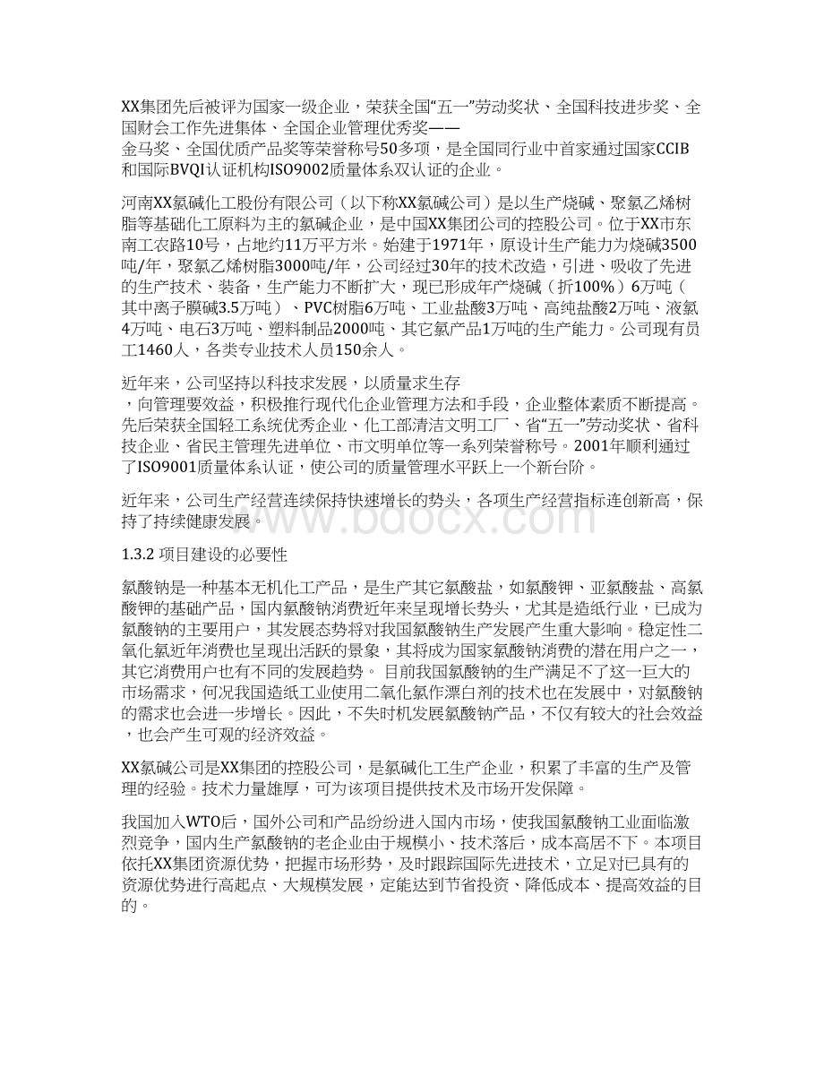 年产10万吨氯酸钠项目可行性研究报告书文档格式.docx_第2页