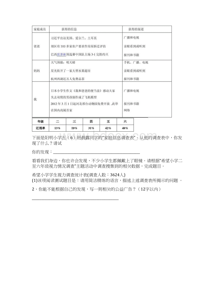 小升初非连续性文本试题汇编Word下载.docx_第2页