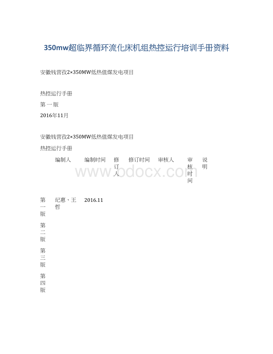 350mw超临界循环流化床机组热控运行培训手册资料Word下载.docx