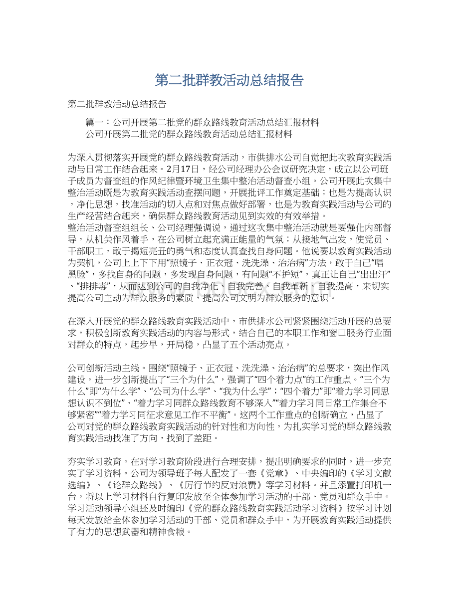 第二批群教活动总结报告文档格式.docx_第1页