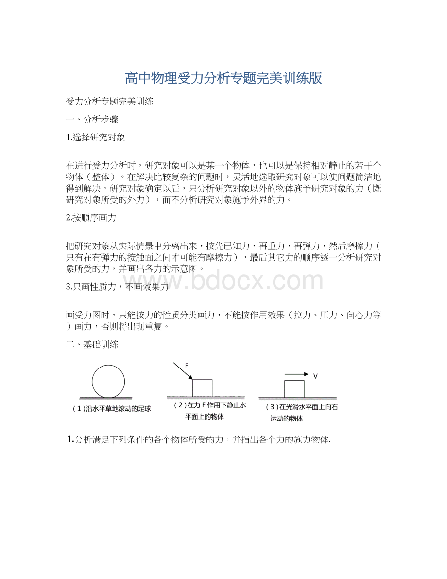 高中物理受力分析专题完美训练版.docx_第1页