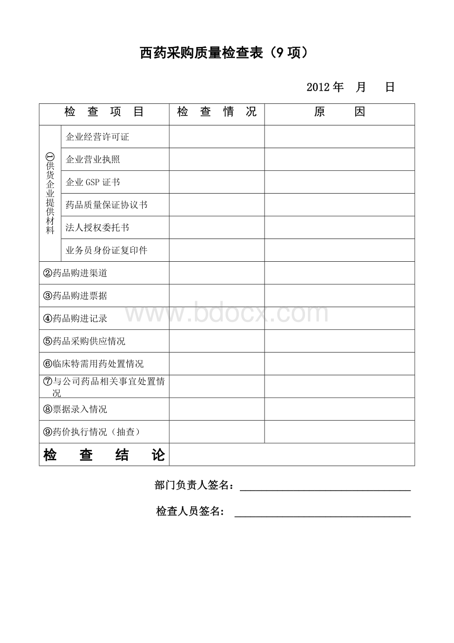 药学部质量检查表_精品文档Word文档格式.doc_第2页