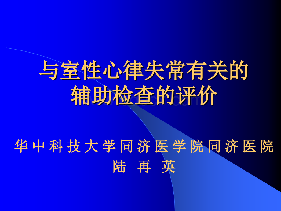 与室性心律失常有关的辅助检查的评价PPT资料.ppt_第1页