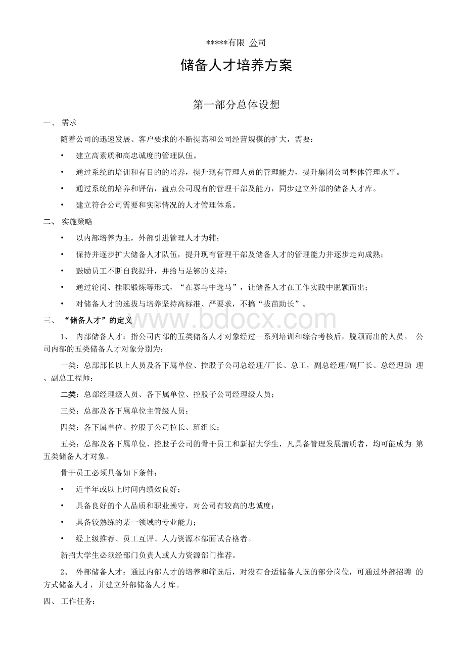 选拔与培养储备人才干部培养方案Word格式.docx_第1页