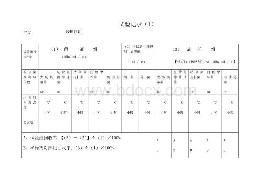 片剂微生物限度检测方法验证试验报告Word文档格式.doc_第2页