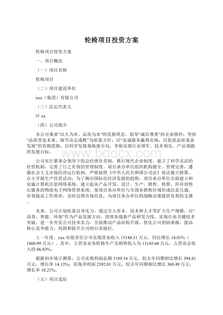 轮椅项目投资方案.docx_第1页