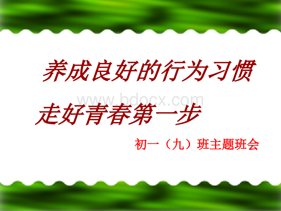 行为习惯养成主题班会(2)综述.ppt