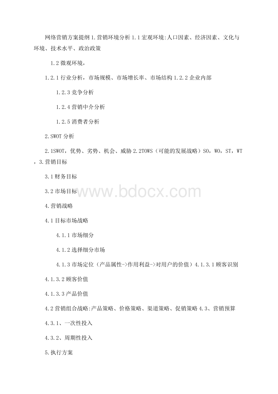 网络营销方案提纲Word文件下载.docx_第1页