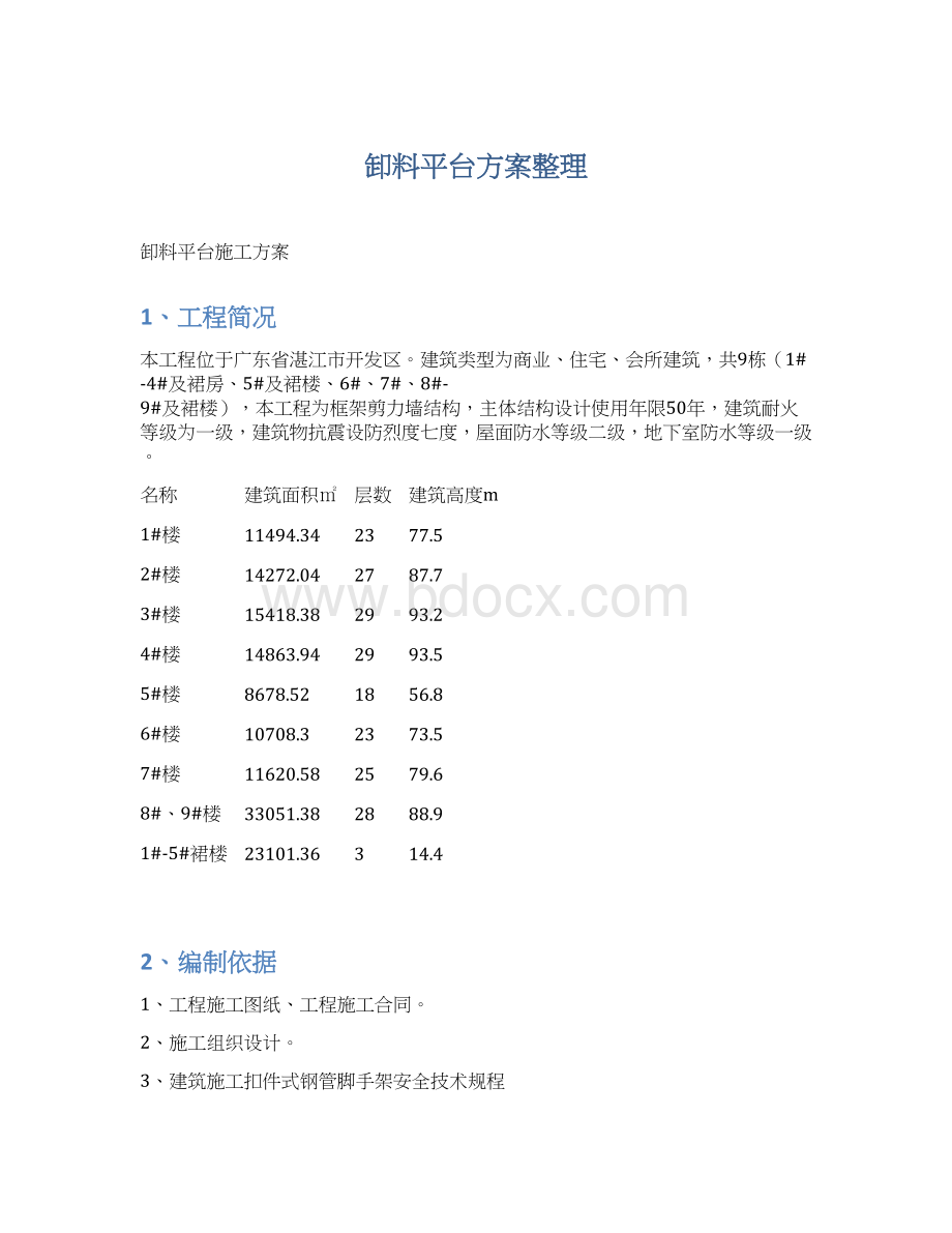 卸料平台方案整理Word格式文档下载.docx_第1页