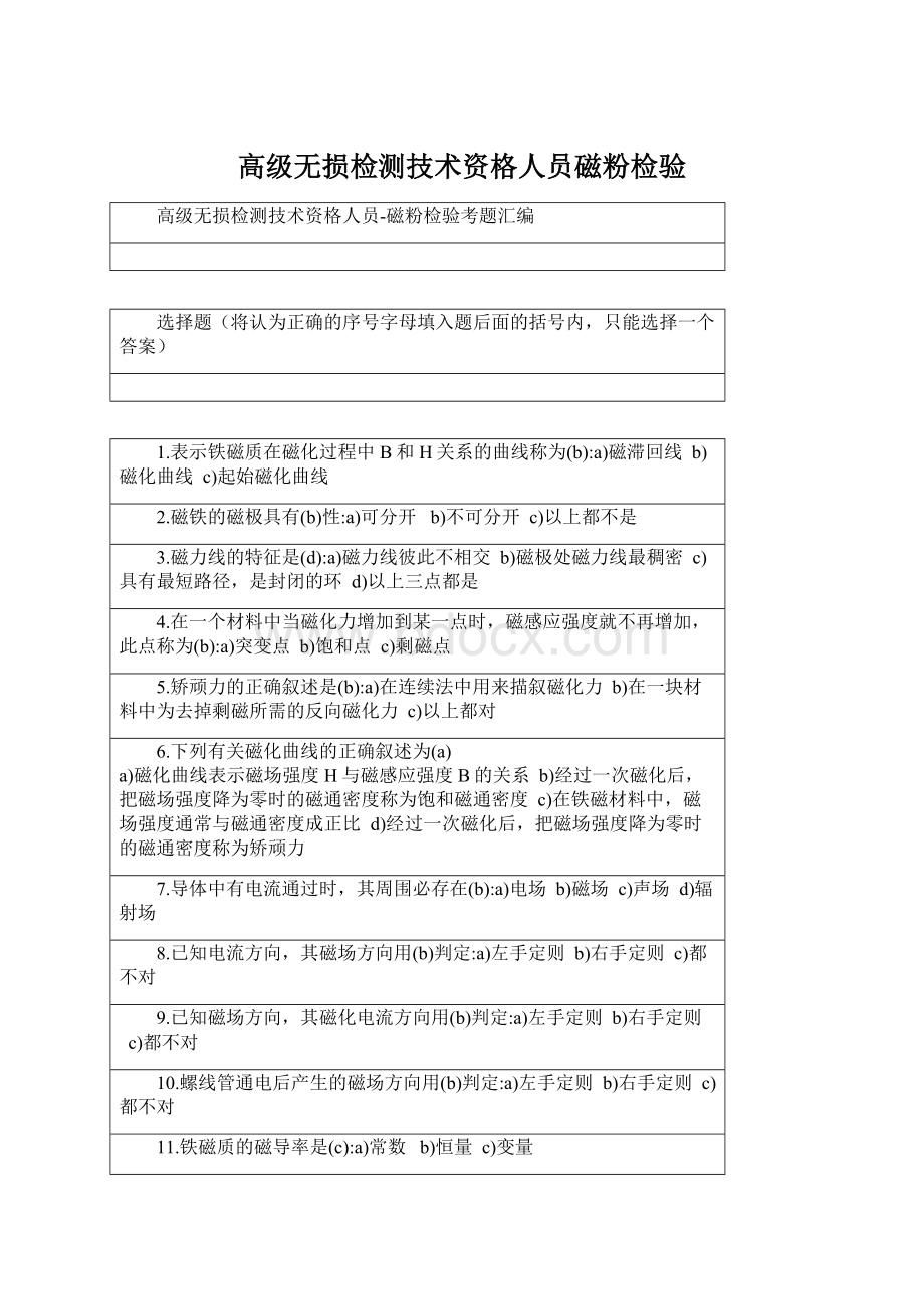 高级无损检测技术资格人员磁粉检验.docx