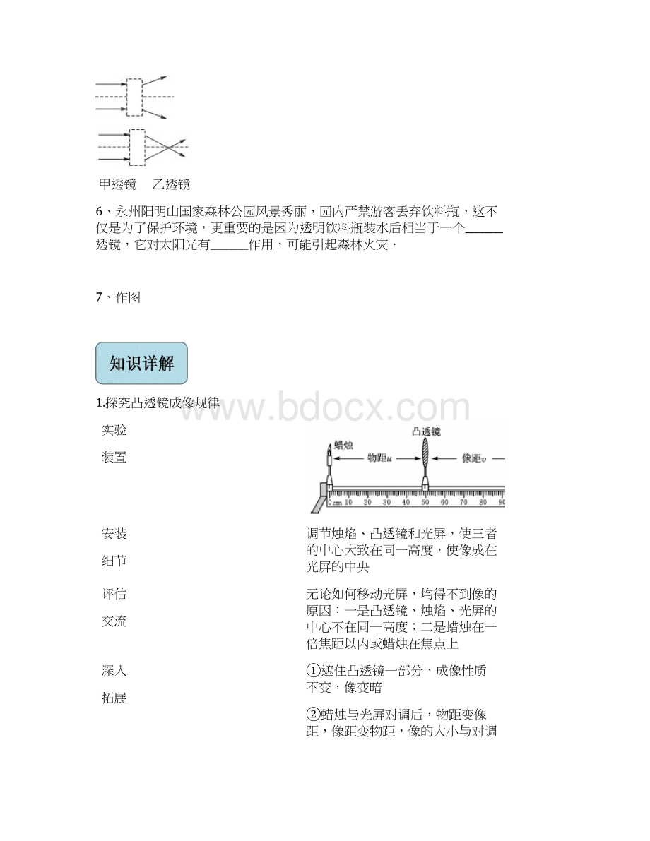 初中物理透镜及透镜成像知识点练习题Word下载.docx_第3页