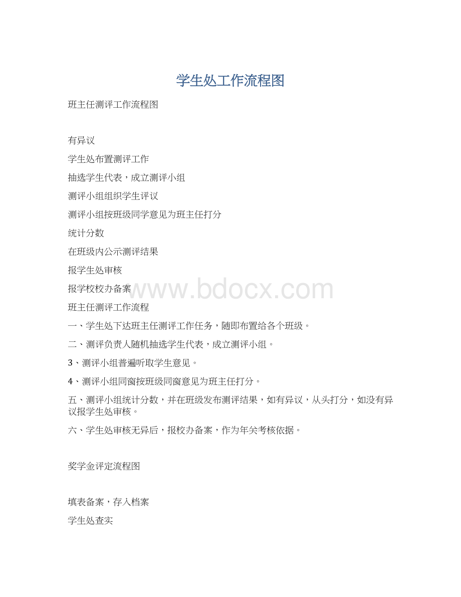 学生处工作流程图Word文档格式.docx