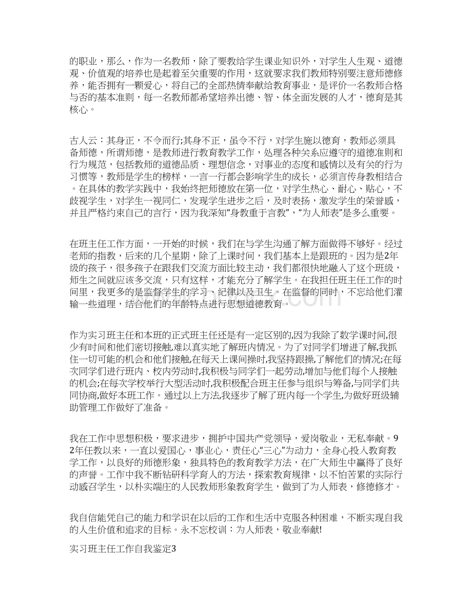 实习班主任工作自我鉴定Word文件下载.docx_第2页