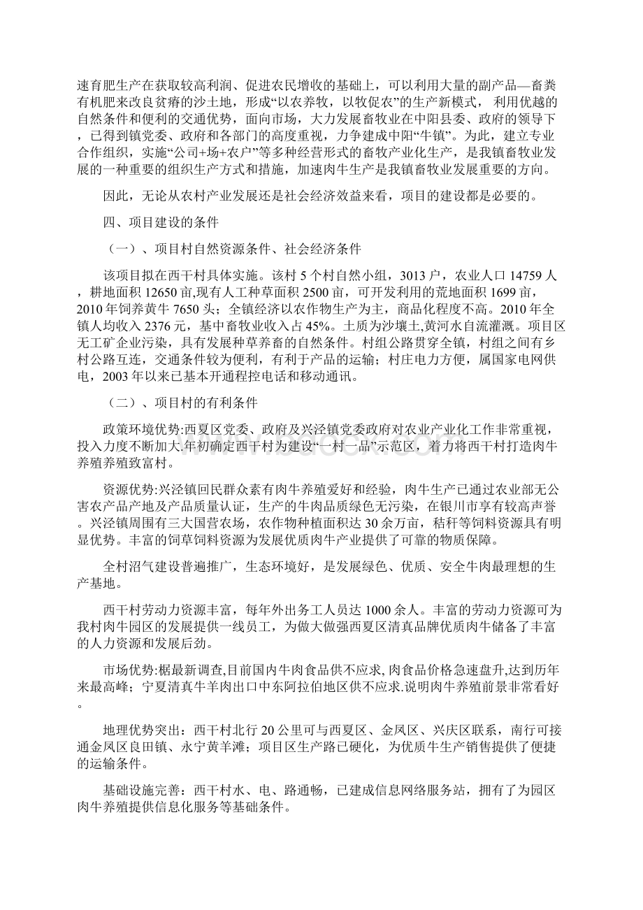 精撰XX农村合作社肉牛养殖基地建设项目实施商业计划书Word文档格式.docx_第3页